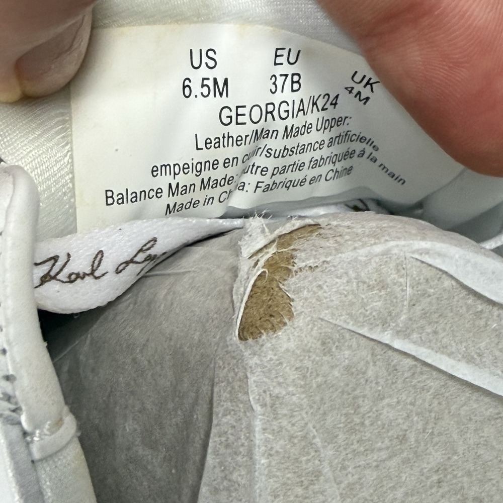 Karl Lagerfeld Paris Size-6.5 Womens Georgia Lace Up Sneaker Leather - Picture 6 of 13